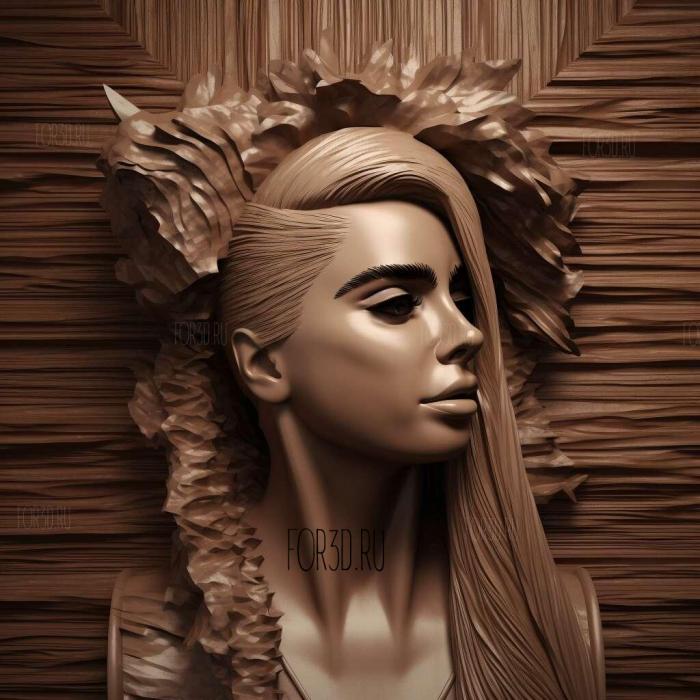 Lady Gaga 3 stl model for CNC